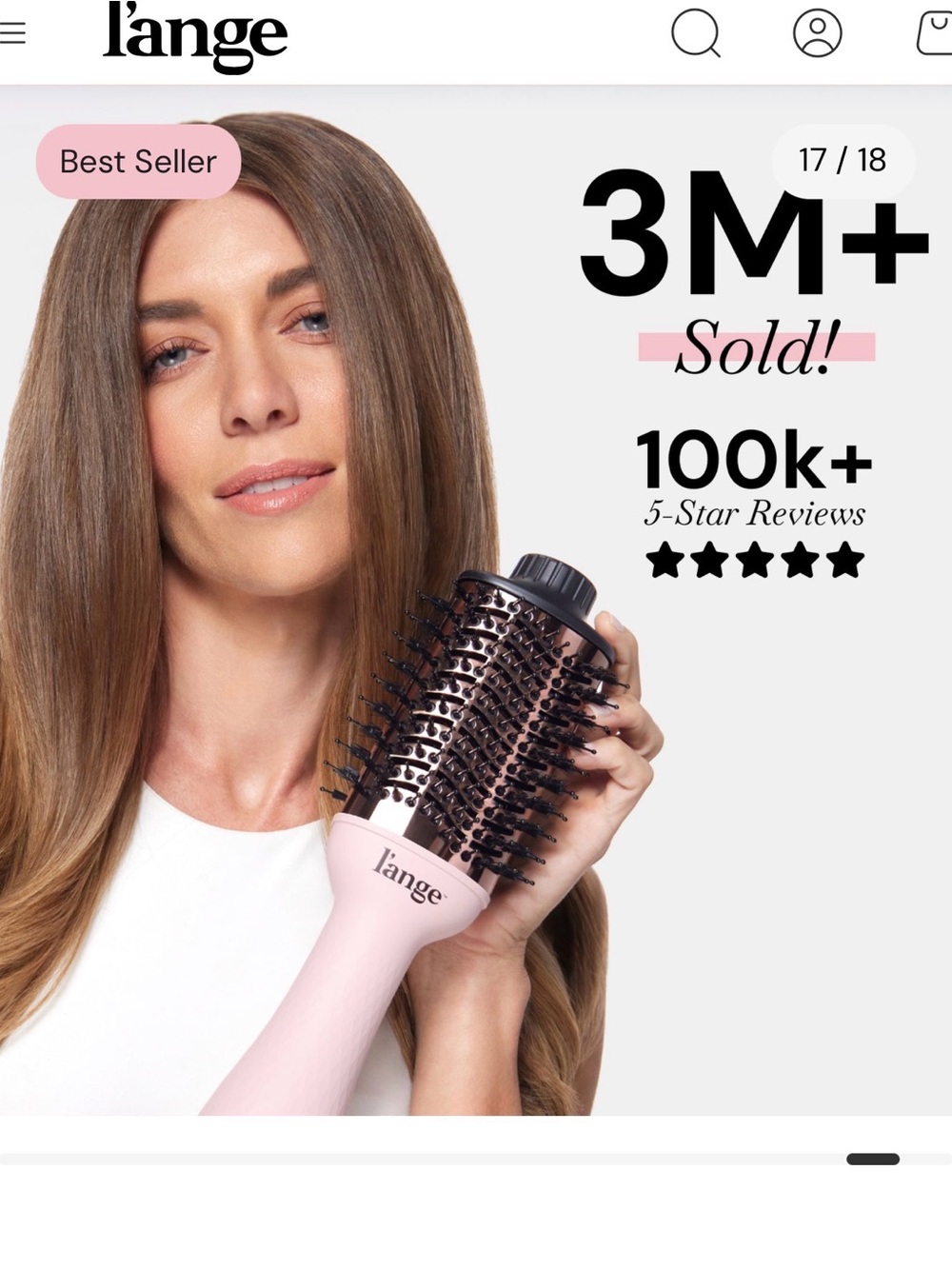Brand new, in box L'ange 2-in-1 Titanium Brush Dryer in Black and Rose Gold 60mm - Picture 6 of 6